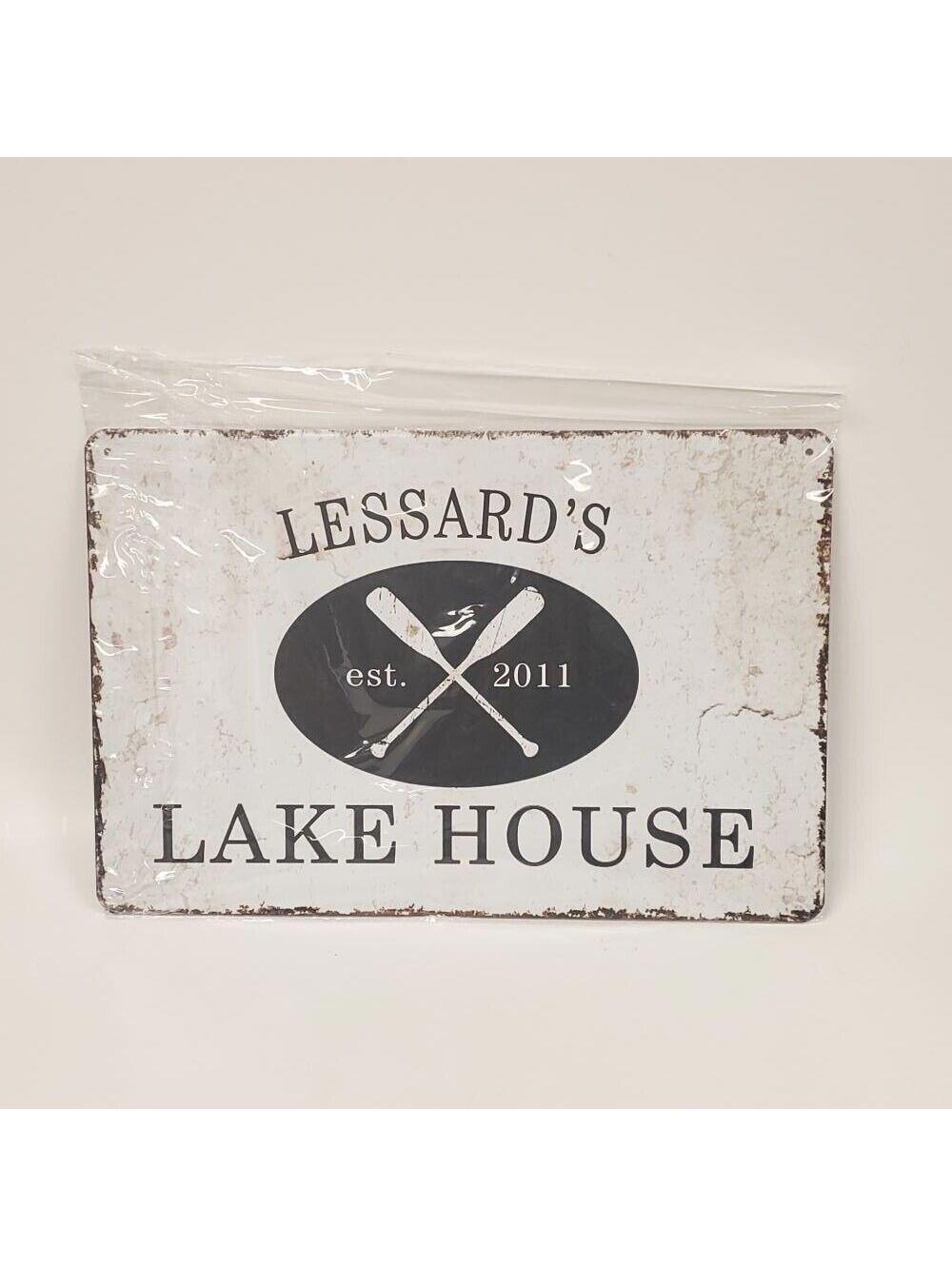 Vintage Looking Lessard's Lake House Metal Sign 8" x 12"